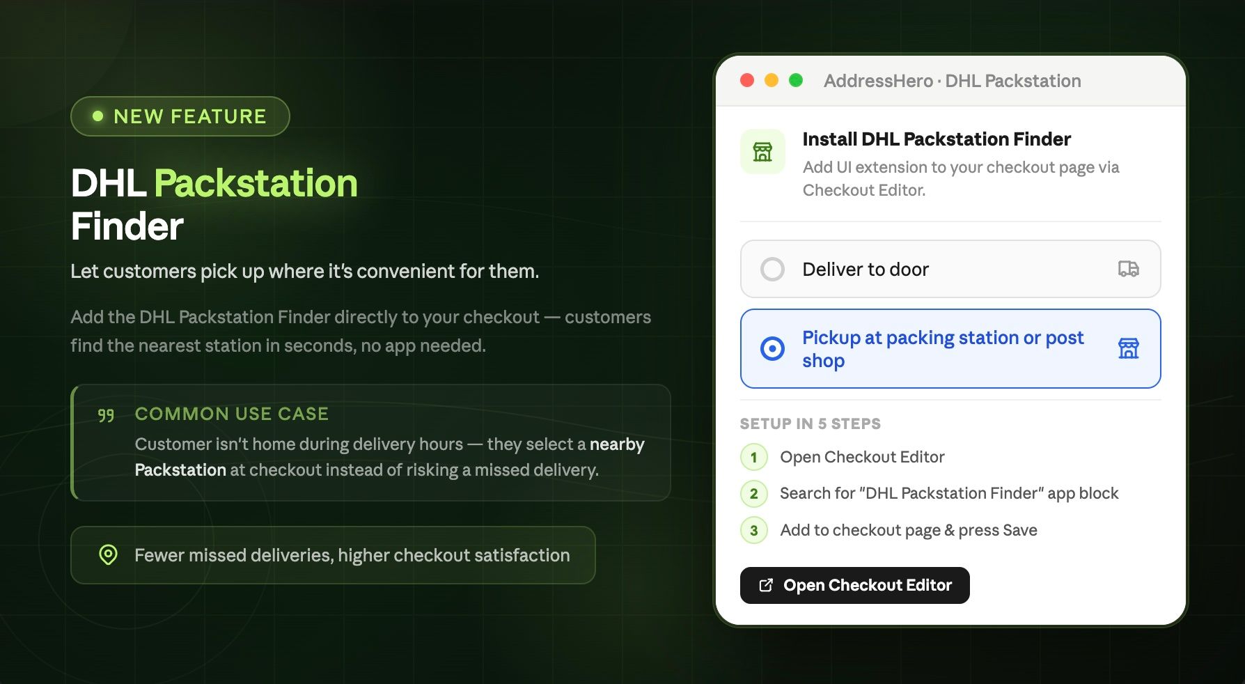 DHL Packstation Finder (Shopify Plus only)
