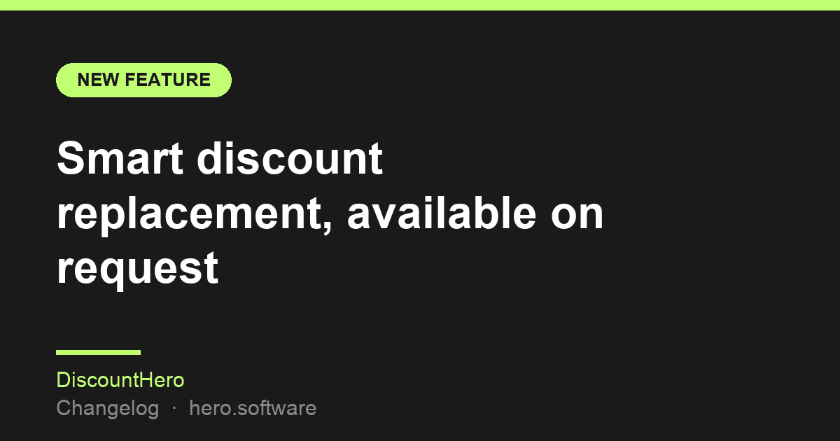 Smart discount replacement, available on request
